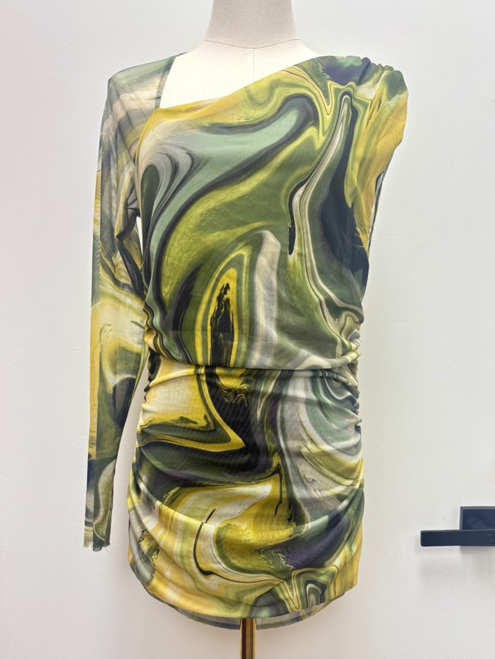 Wilfred Green Tie Dye One Shoulder Blouse Size L